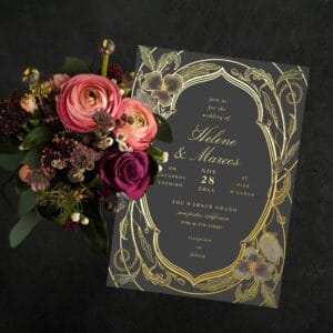 antique floral art nouveau wedding gray gold foil invitation r vsahjr 1000.jpg