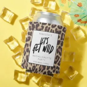 Bachelorette Party Let's Get Wild Cheetah  Can Cooler