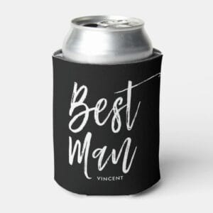 Best Man | Script Style Custom Wedding Can Cooler