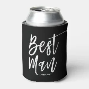 Best Man | Script Style Custom Wedding Can Cooler