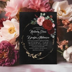 black burgundy and gold floral modern boho wedding invitation r v4nryz 1000.jpg