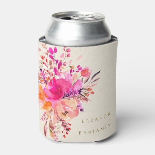 elegant_chic_pink_watercolor_floral_wedding_custom_can_cooler-r5c76d2a5a90d4bfbbb8723d6e867c4b7_zl1aq_500.jpg Elegant Chic Pink Watercolor Floral Wedding Custom Can Cooler