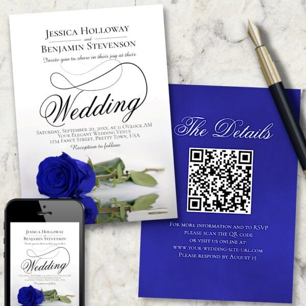 elegant royal blue rose fancy qr code wedding invitation r vshj73 1000.jpg
