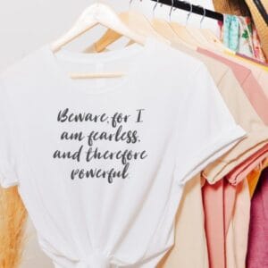 fearless_woman_quote_in_modern_script_typography_t_shirt-r_vsiliv_500.jpg Fearless Woman Quote in Modern Script Typography T-Shirt