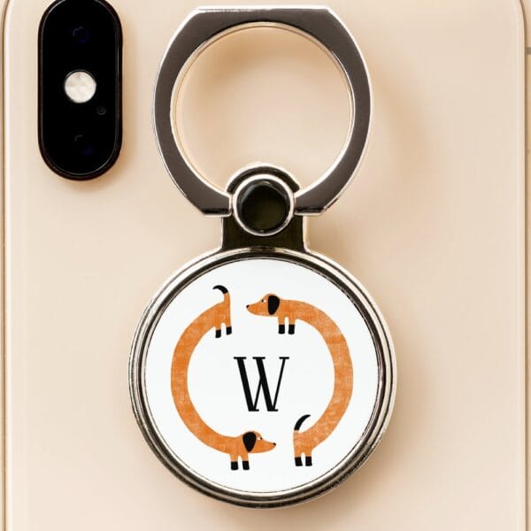 funny dachshund sausage dog monogram phone ring stand r vs2twn 1000.jpg