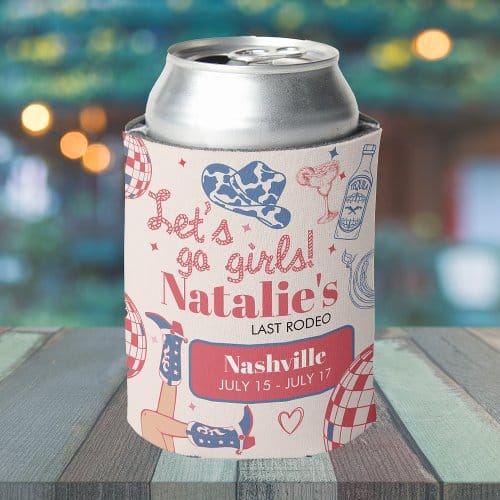 Let's Go Girls Cowgirl Last Rodeo Bachelorette Can Cooler