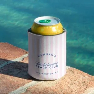Retro Modern Vintage Pink Bachelorette Can Cooler